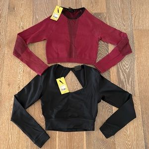 *NWT* Set/2 “MP” activewear long sleeved cropped compression tops. Size small
